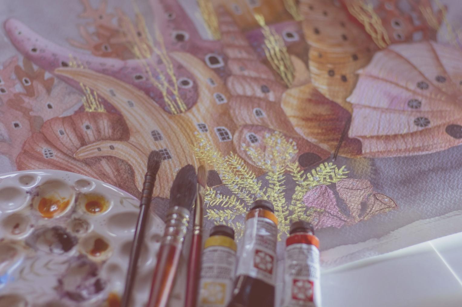 Процес створення цифрової ілюстрації з деталізацією етапів роботи